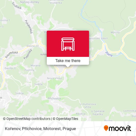 Kořenov, Příchovice, Motorest map