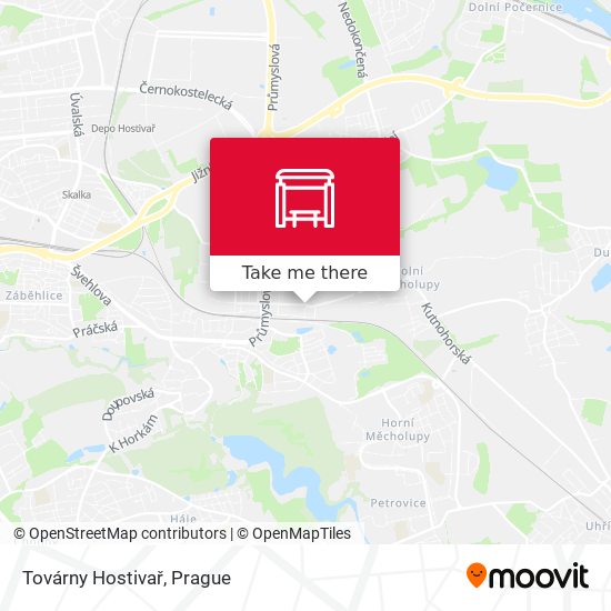 Továrny Hostivař map