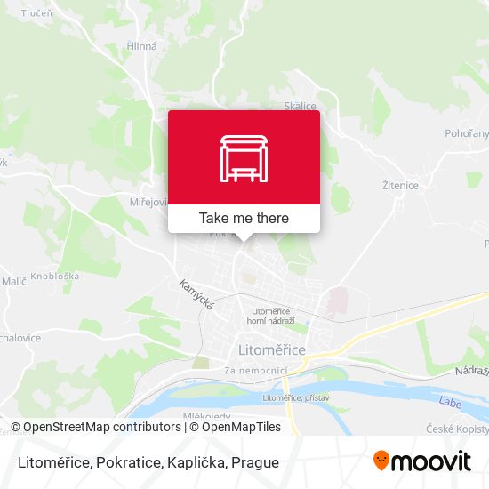 Litoměřice, Pokratice, Kaplička map