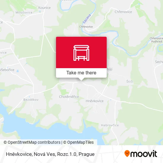 Карта Hněvkovice, Nová Ves, Rozc.1.0