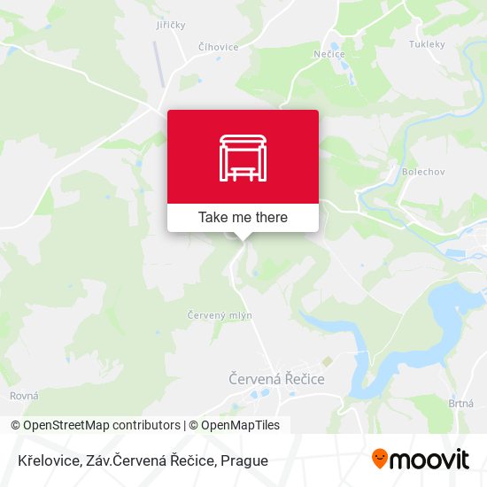 Křelovice, Záv.Červená Řečice map