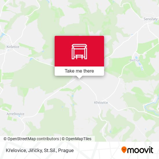 Křelovice, Jiřičky, St.Sil. map