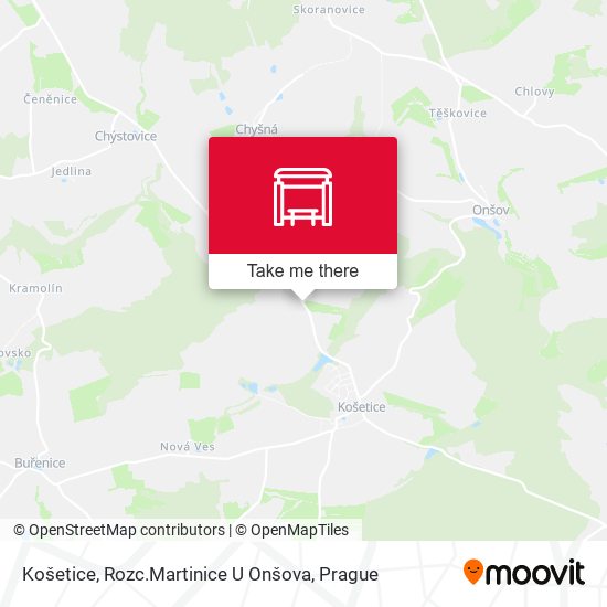 Košetice, Rozc.Martinice U Onšova map
