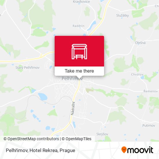 Pelhřimov, Hotel Rekrea map