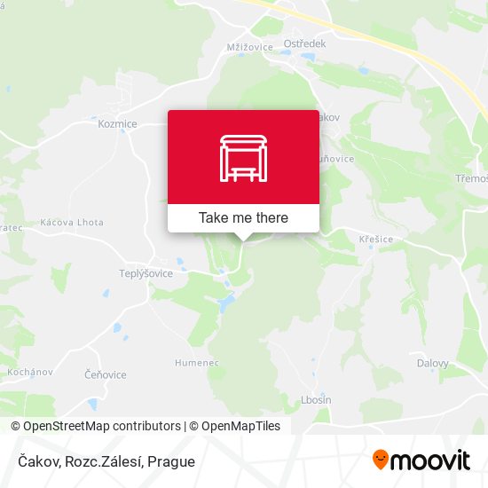 Čakov, Rozc.Zálesí map