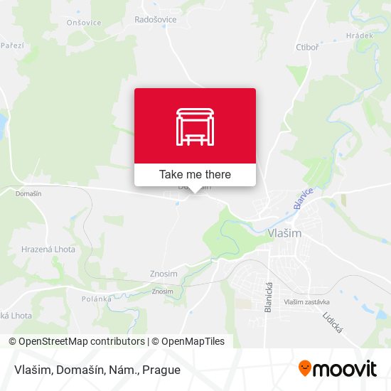 Карта Vlašim, Domašín, Nám.
