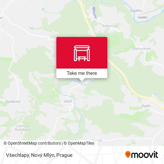 Všechlapy, Nový Mlýn map