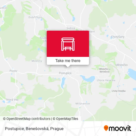 Карта Postupice, Benešovská