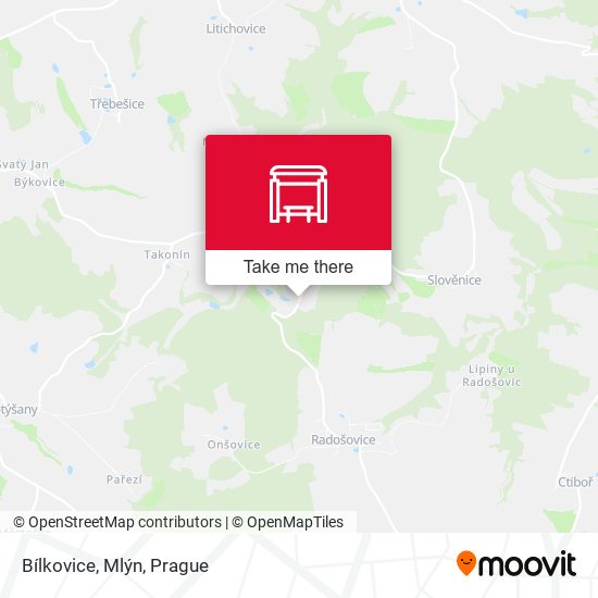 Bílkovice, Mlýn map