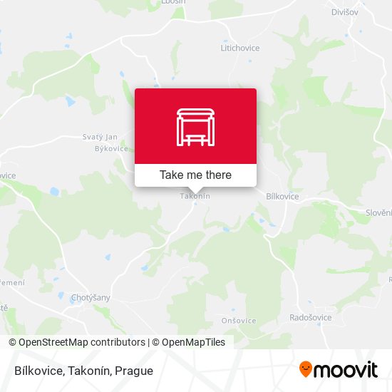 Bílkovice, Takonín map