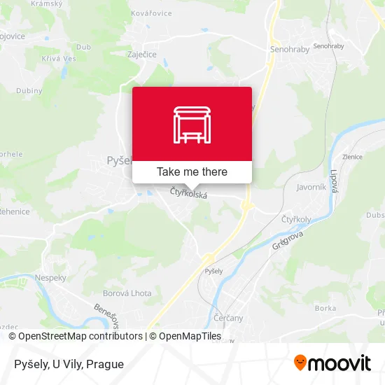 Карта Pyšely, U Vily