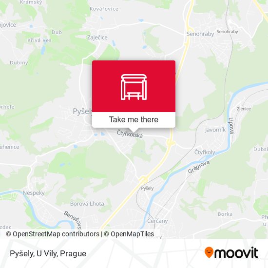 Карта Pyšely, U Vily