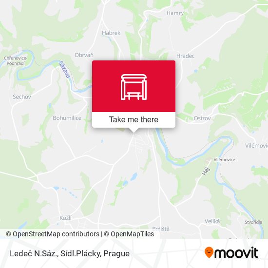 Ledeč N.Sáz., Sídl.Plácky map