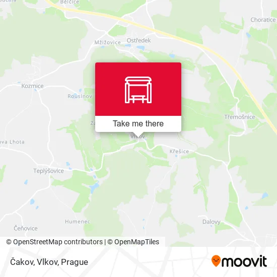 Карта Čakov, Vlkov