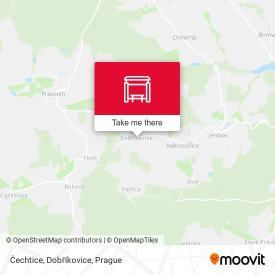 Карта Čechtice, Dobříkovice