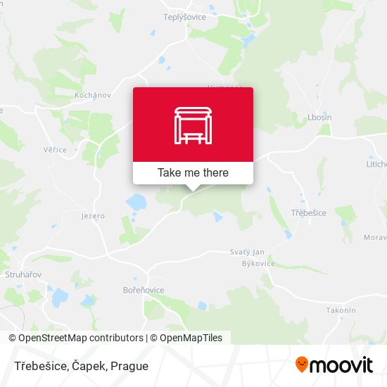 Třebešice, Čapek map
