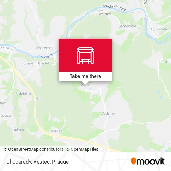 Карта Chocerady, Vestec