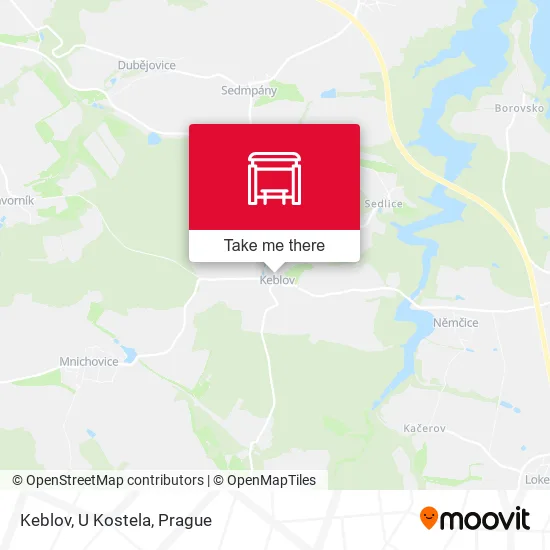 Карта Keblov, U Kostela