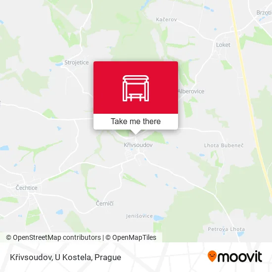 Карта Křivsoudov, U Kostela