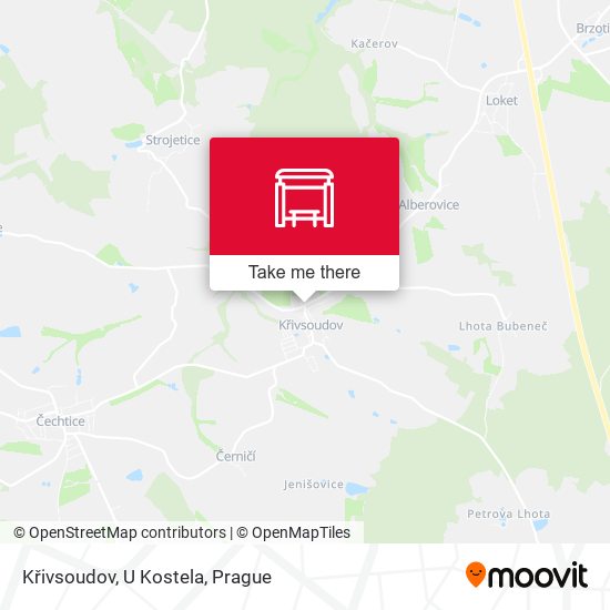 Křivsoudov, U Kostela map