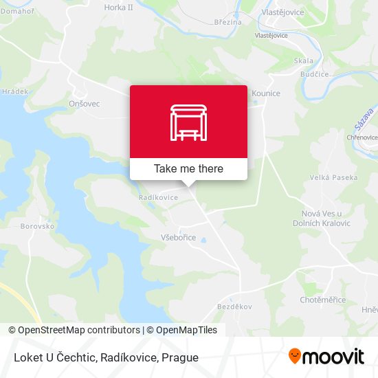 Loket U Čechtic, Radíkovice map
