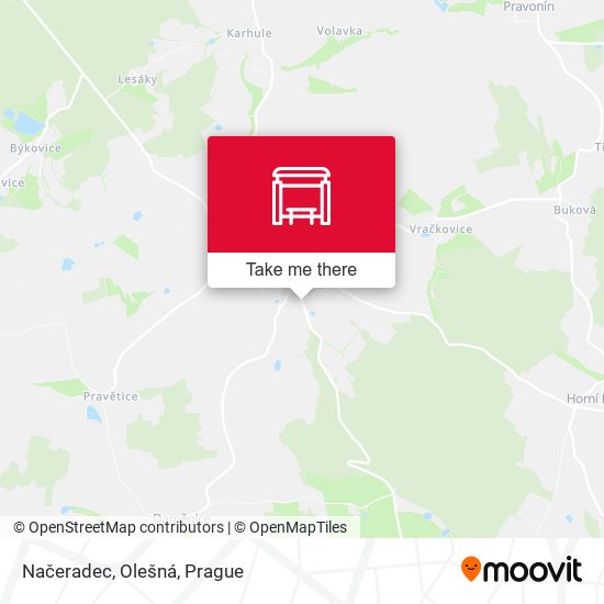 Načeradec, Olešná map
