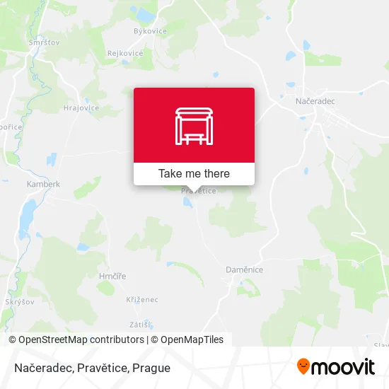 Карта Načeradec, Pravětice
