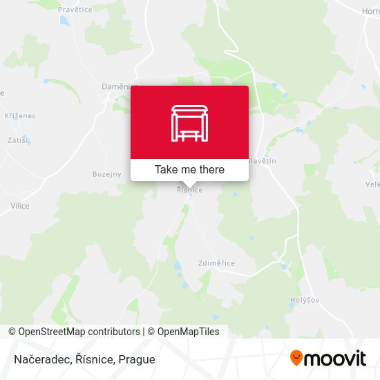 Načeradec, Řísnice map