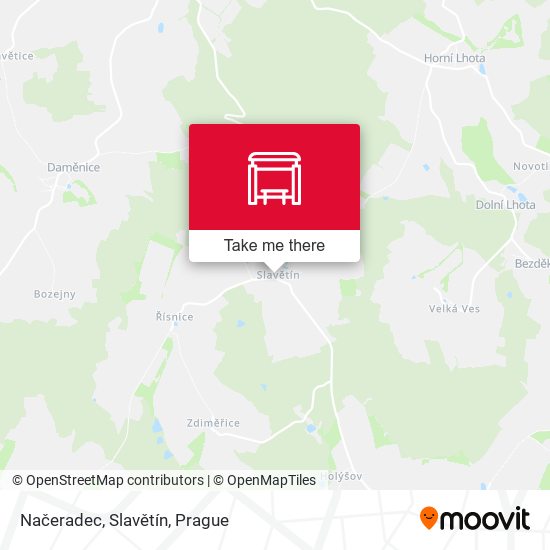Načeradec, Slavětín map