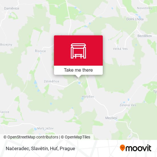Načeradec, Slavětín, Huť map