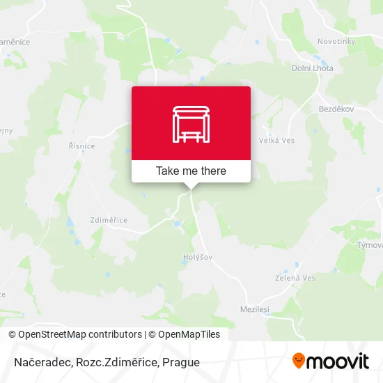 Карта Načeradec, Rozc.Zdiměřice