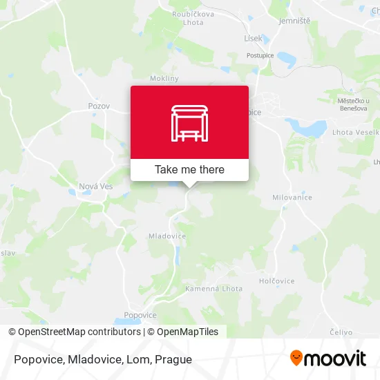 Карта Popovice, Mladovice, Lom