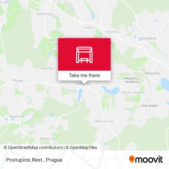 Карта Postupice, Rest.