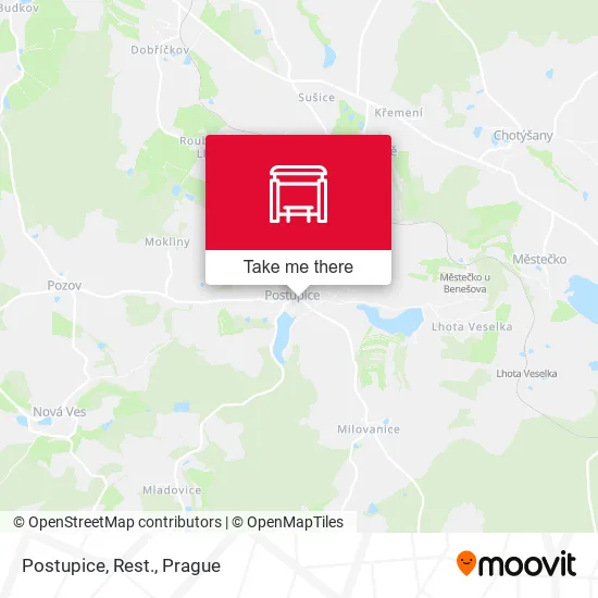 Карта Postupice, Rest.
