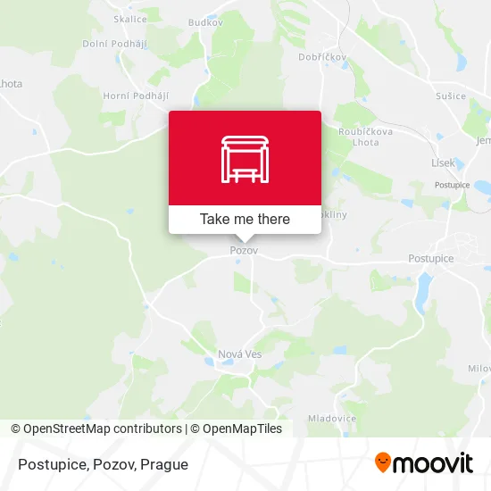 Карта Postupice, Pozov