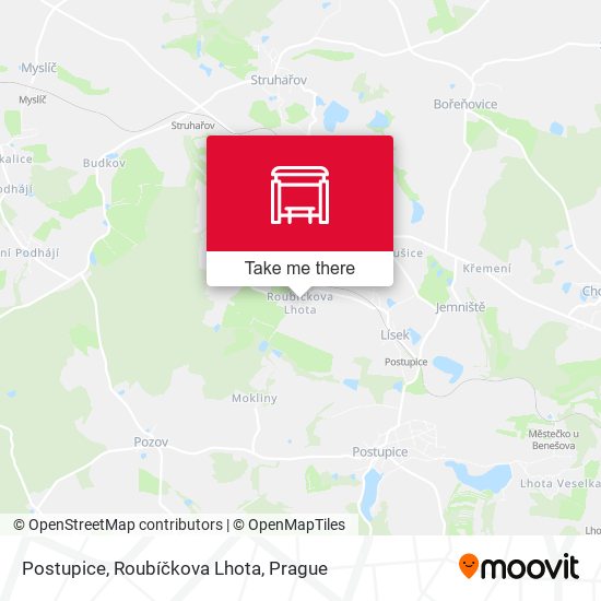 Postupice, Roubíčkova Lhota map