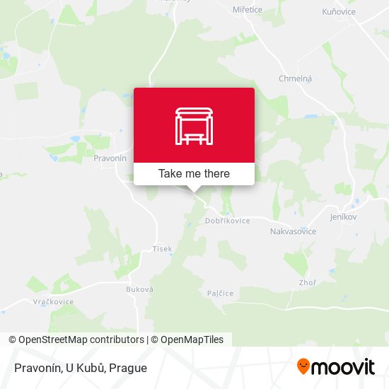 Pravonín, U Kubů map