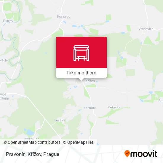 Pravonín, Křížov map