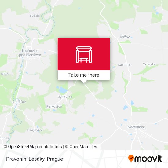 Pravonín, Lesáky map