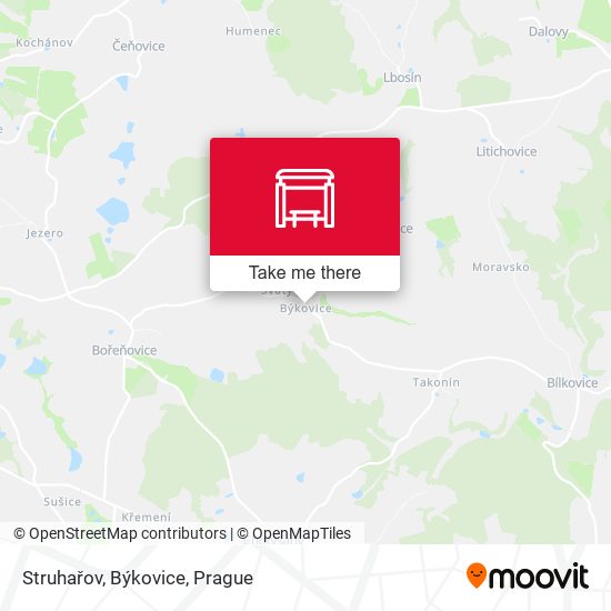 Struhařov, Býkovice map