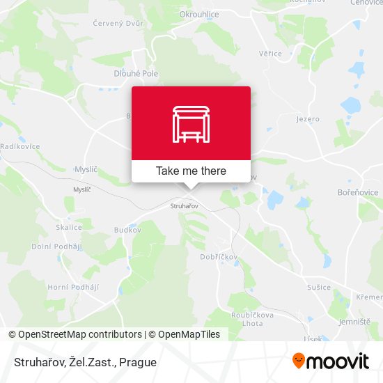 Struhařov, Žel.Zast. map