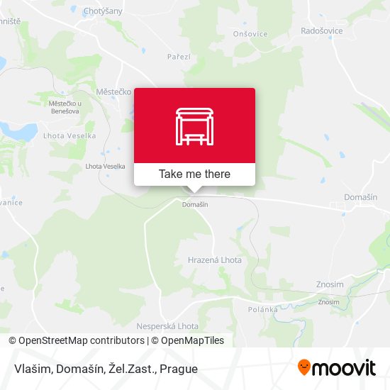 Vlašim, Domašín, Žel.Zast. map