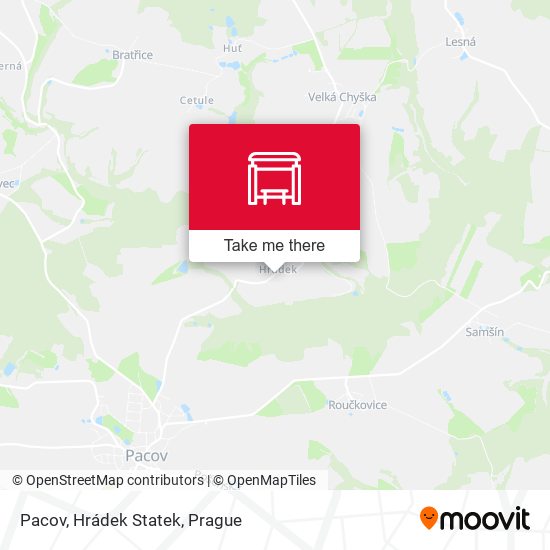 Pacov, Hrádek Statek map