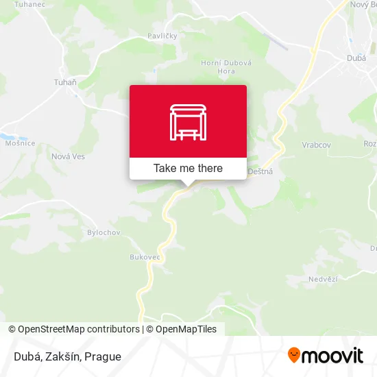 Карта Dubá, Zakšín