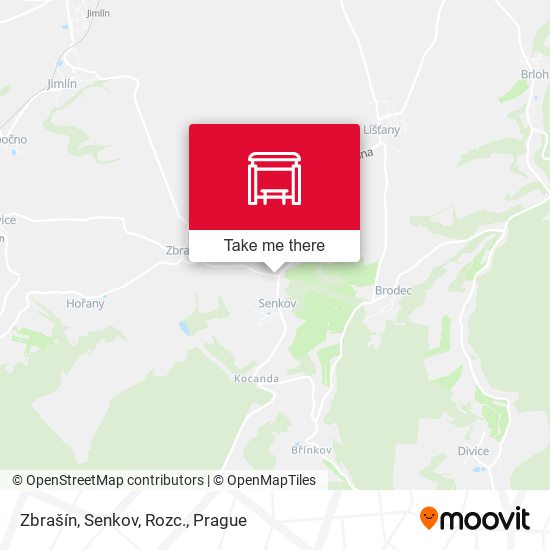 Карта Zbrašín, Senkov, Rozc.