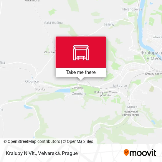 Карта Kralupy N.Vlt., Velvarská
