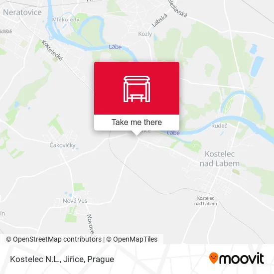 Карта Kostelec N.L., Jiřice