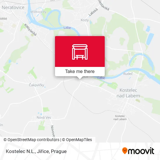 Карта Kostelec N.L., Jiřice