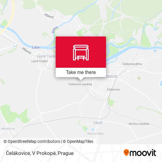 Карта Čelákovice, V Prokopě