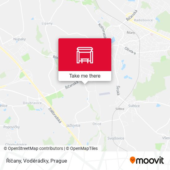 Říčany, Voděrádky map